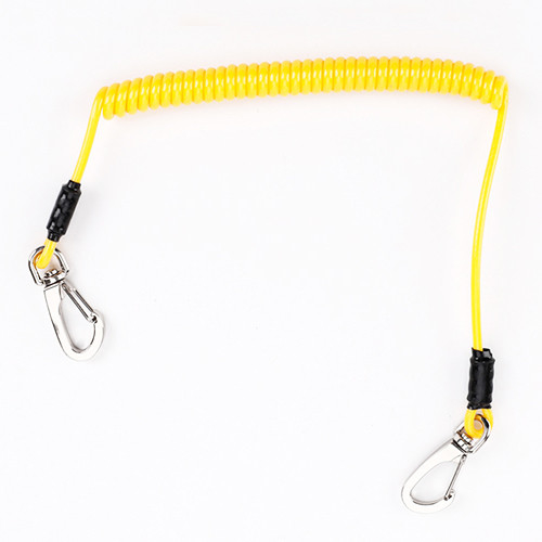 Warna Pantone Wire Coil Lanyard Plastic Hook String Loop Dengan Dua Ujung