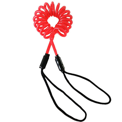 Hand Safety Coil Tool Lanyard Red Plastic Coiled Loop Lanyard