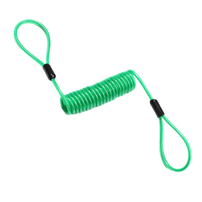 Plastik Double Loops Wire Coil Lanyard Tool Drop Prevention Bungee Green