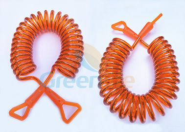 Orange Wire Coiled Safety Harness Balita Sentuhan Tangan Dengan Konektor Gaya Baru