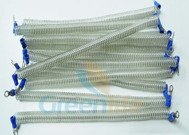 Durable Clear PU Covered Coiled Security Tethers Memperpanjang Wire Coiled Tethers