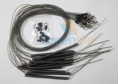Leash Wire Coil Elastis 1M Panjang Uncoiled Dengan 50CM Lurus Tail &amp;amp; Swivel Hook