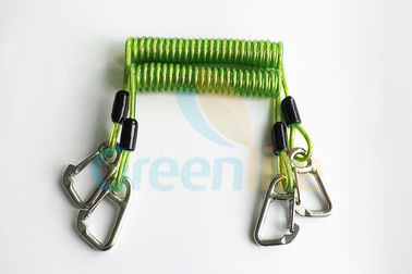 Custom Coil Lanyard Green Rubber Costed Untuk Memancing Gigi / Ponsel