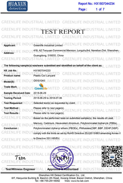 Cina Greenlife  Industrial  Limited Sertifikasi