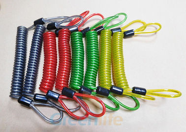 3.0MM Plastik Coil Lanyard Kustom Warna PU Coating Dengan 2 Rope Loop Berakhir
