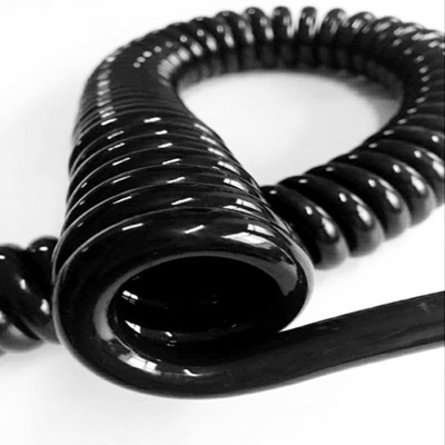 Solid Black TPU Coating Keamanan Spiral Kabel Custom Panjang 1 / 1.2 / 1.5 / 3 / 5M
