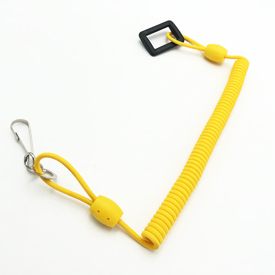Tether Elastis Elastik Kuning Berkilau dengan Hook Logam &amp; Buckle Plastik persegi panjang
